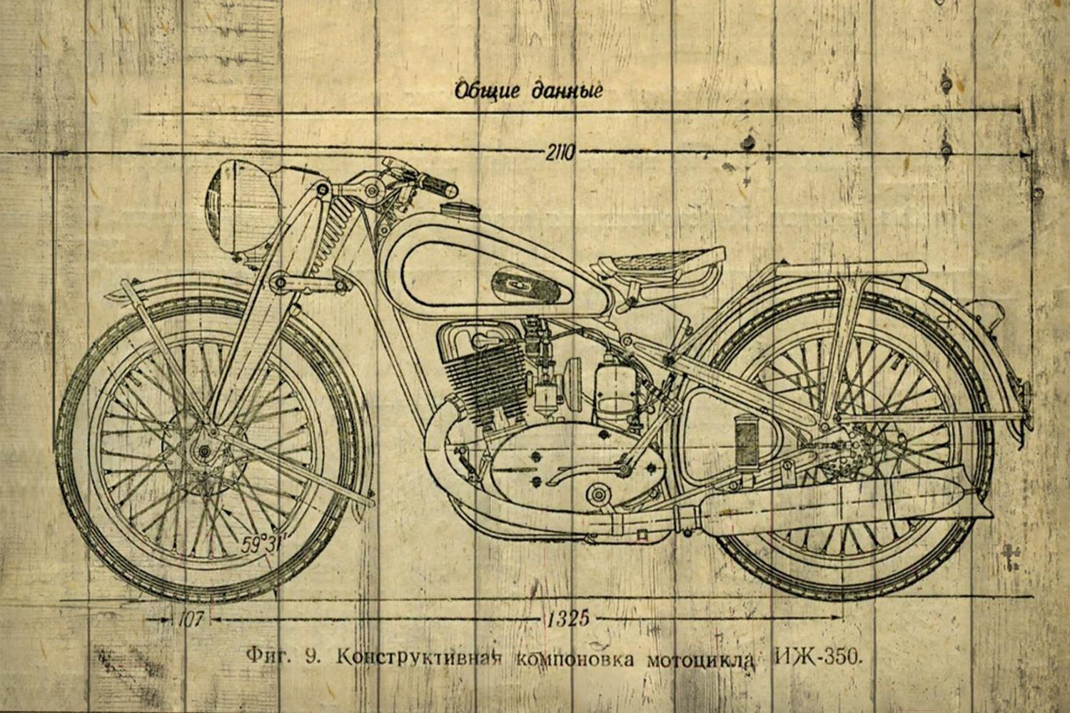 Мотоцикл ИЖ-350 чертежи
