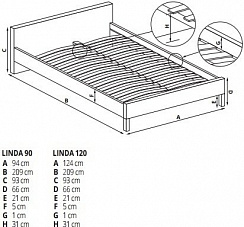 Кровать Линда 90х200 Блэк